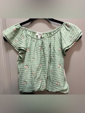 Speechless Size M Green/Pink Bubble Top NWT